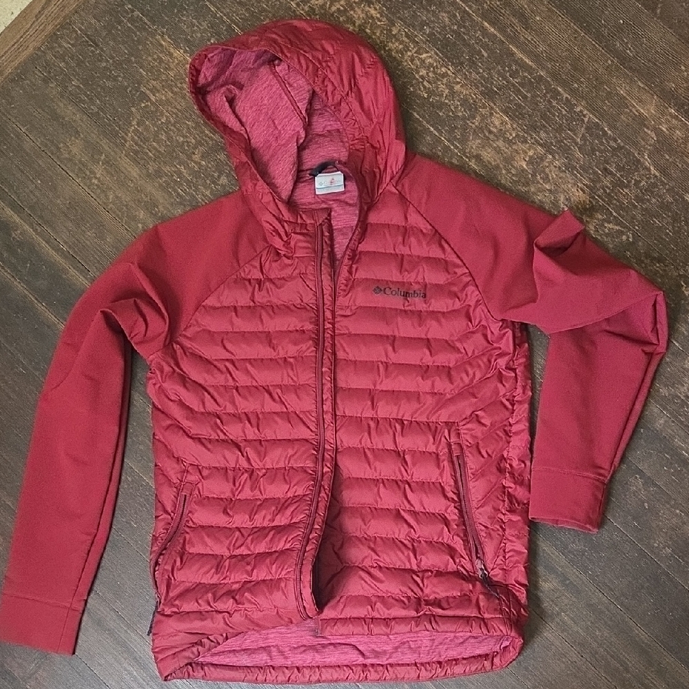 Columbia Red Puffer Jacket with Hood